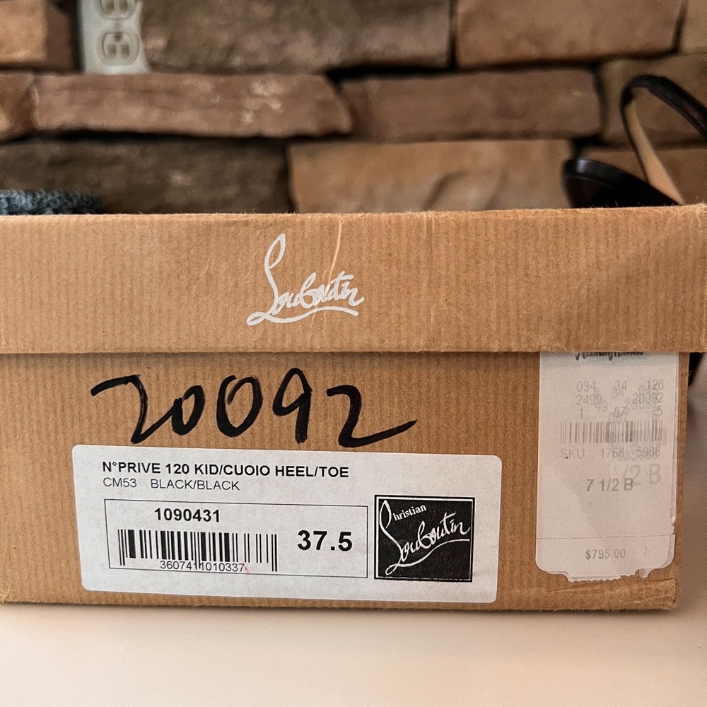 Authentic EUC Christian Louboutin Private Number 120mm Slingback Peep-toe Heels - Picture 12 of 12